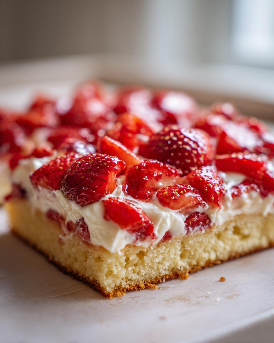 Schneller Erdbeerkuchen vom Blech: 25 Min