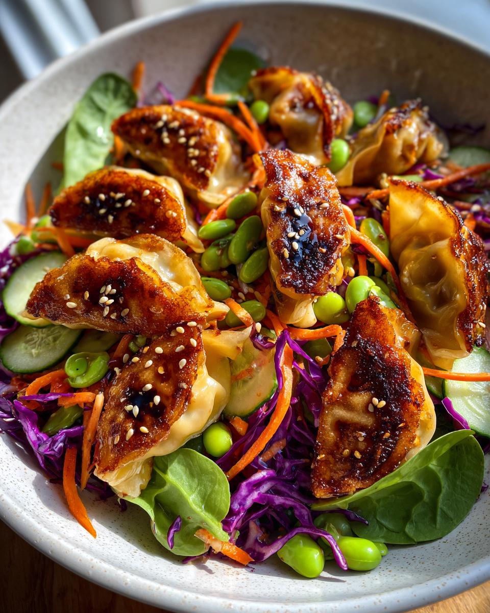 Blitzschnelle Gyoza Salat Bowl in 20 Min