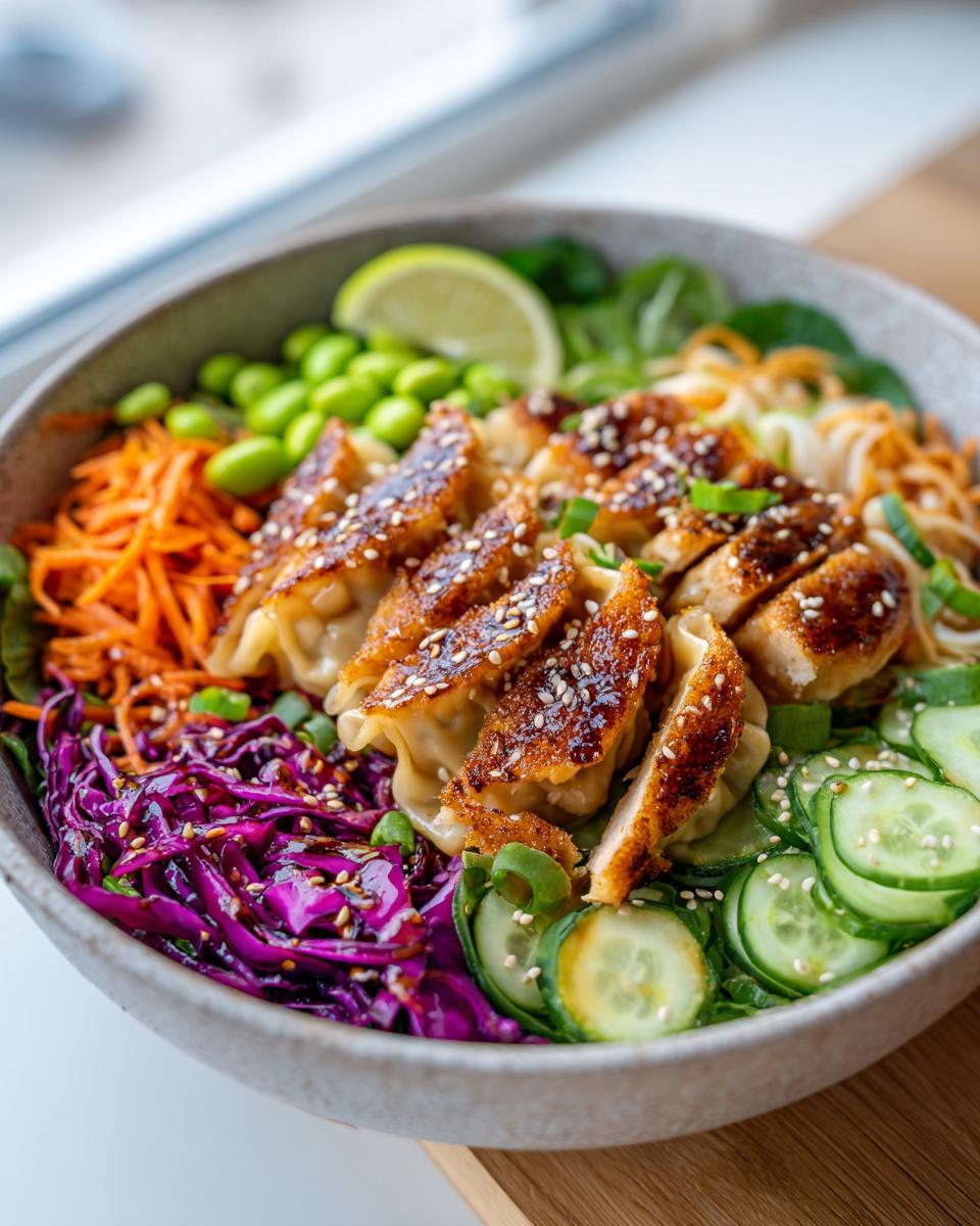 Schneller High Protein Gyoza Salat in 25 Min