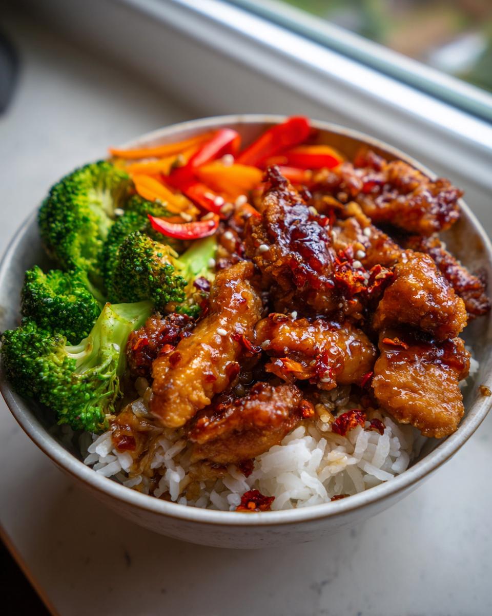 Schnelle Honig Ingwer Hähnchen Bowl in 30 Min