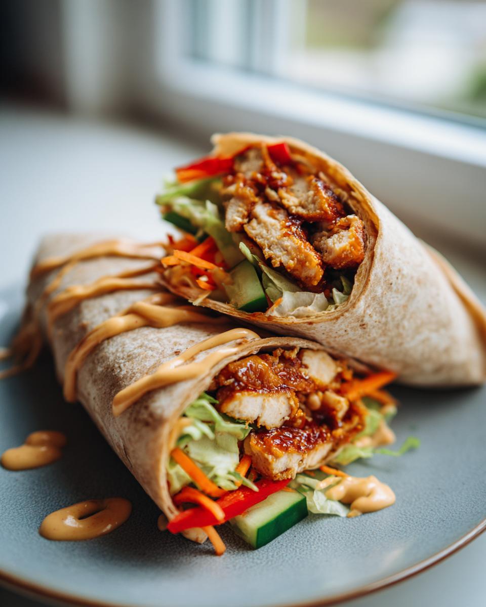 Schneller Honig-Senf-Hähnchen-Wrap in 20 Min