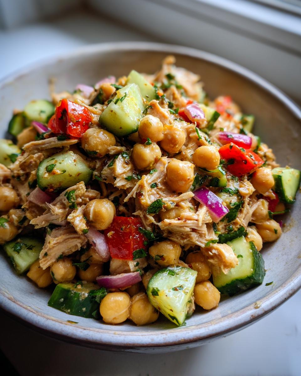Schneller Kichererbsen Thunfisch Salat in 10 Min