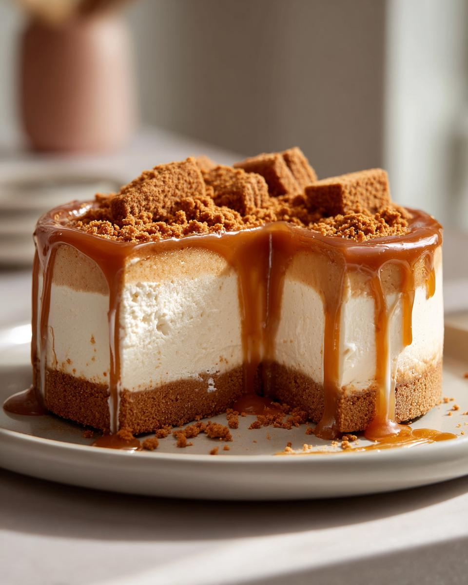 Blitzschneller Lotus Biscoff Cheesecake ohne Backen