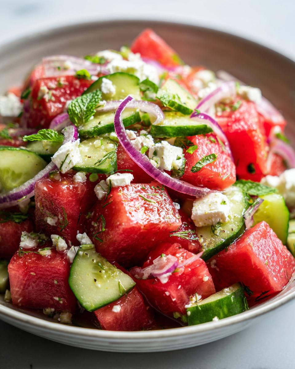 Melonen Feta Salat: 10 Min Genuss