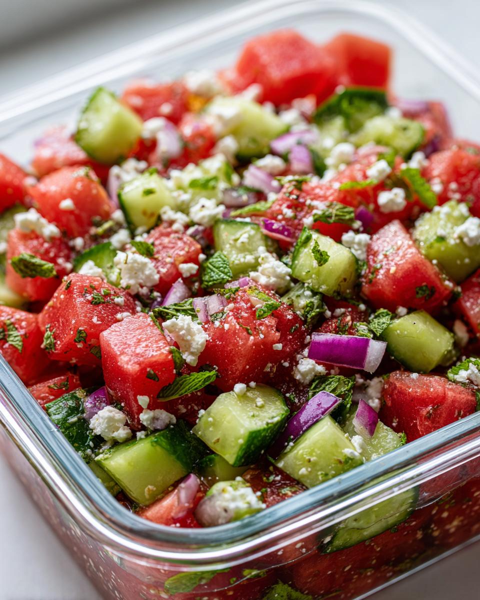 Leichter Melonensalat mit Feta: 2 Tage Meal Prep