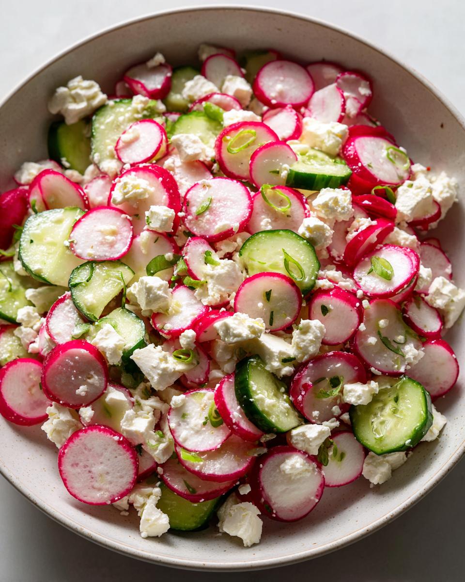 Schneller Radieschen Salat mit Feta in 10 Min