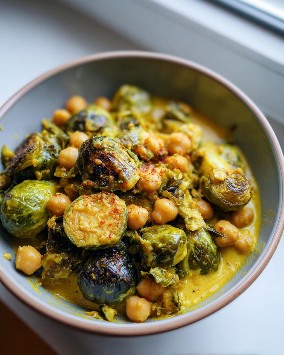 Blitzschnelles Rosenkohl Curry vegan in 25 Min