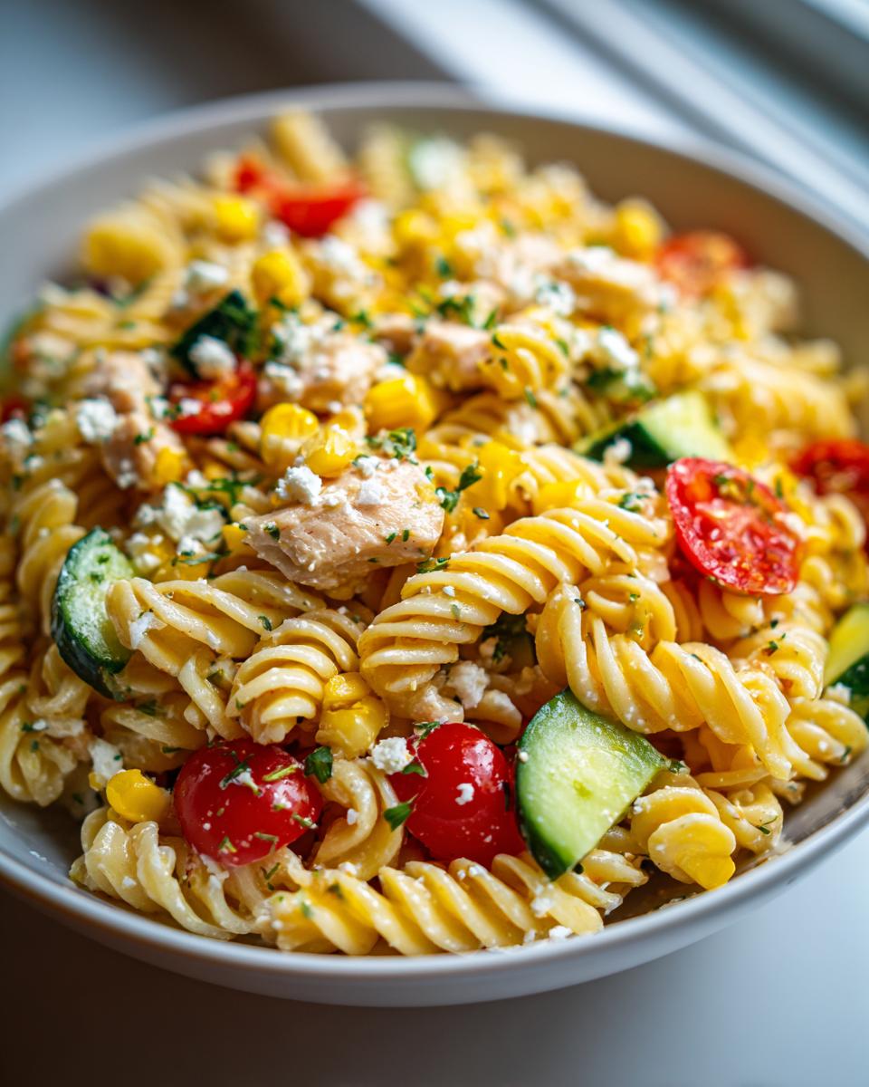 20-Minuten Sommerlicher Nudelsalat schnell