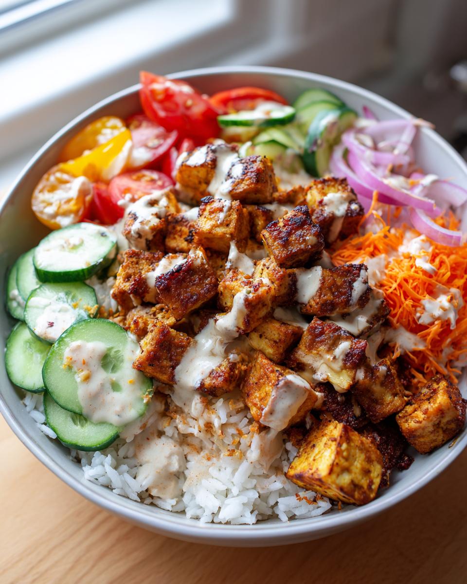 Vegane Tofu Döner Bowl Meal Prep für 3 Tage