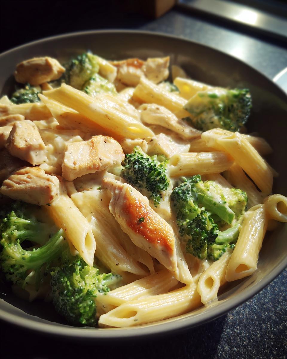 Blitzschnell: Hähnchen Brokkoli Alfredo Pasta mit Kartoffeln