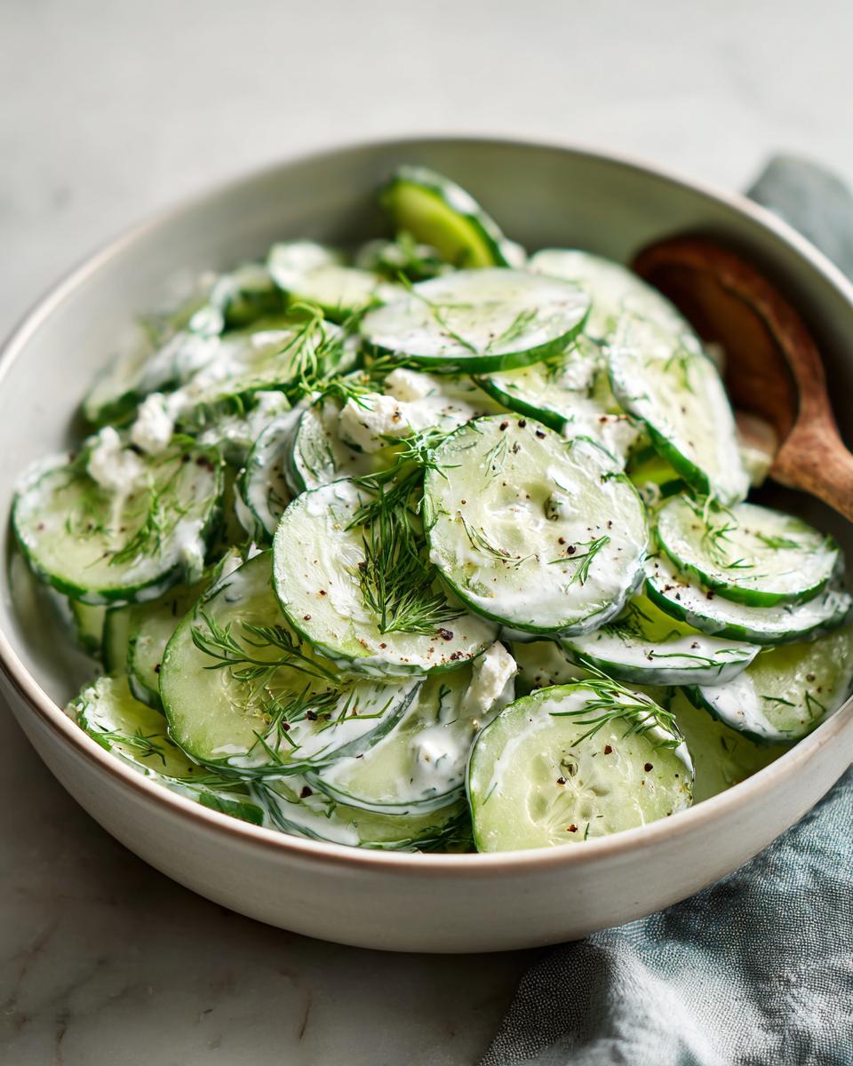 Schneller High Protein Gurkensalat mit Hüttenkäse