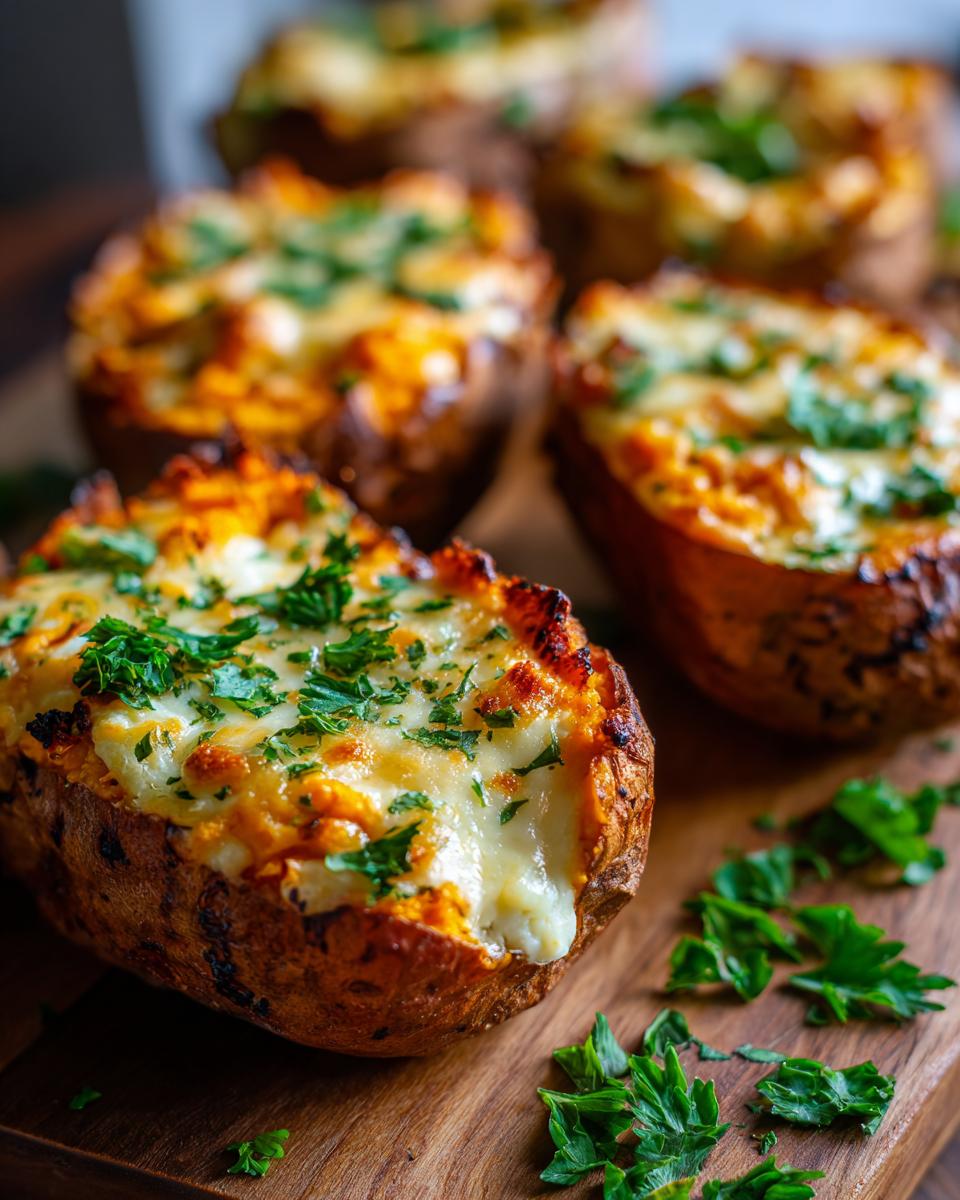 45-Minuten Süßkartoffel-Käse-Boote: Herzhaft & Lecker