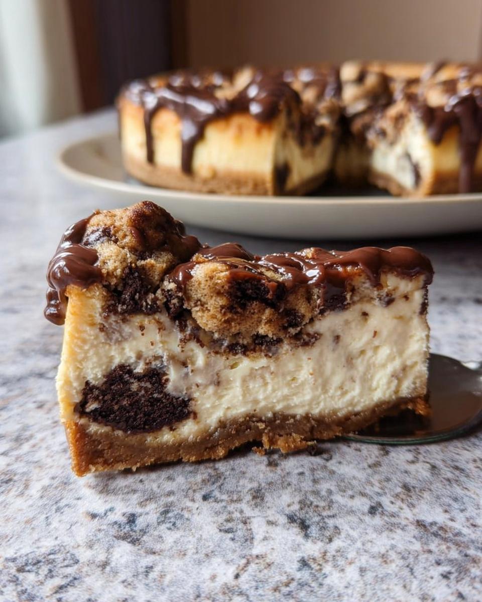 Köstlicher Veganer Cookie Dough Cheesecake mit Schokolade